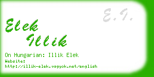 elek illik business card